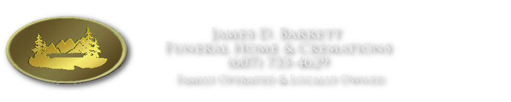 James D. Barrett Funeral Home and Cremations logo phone 607 733 4629
